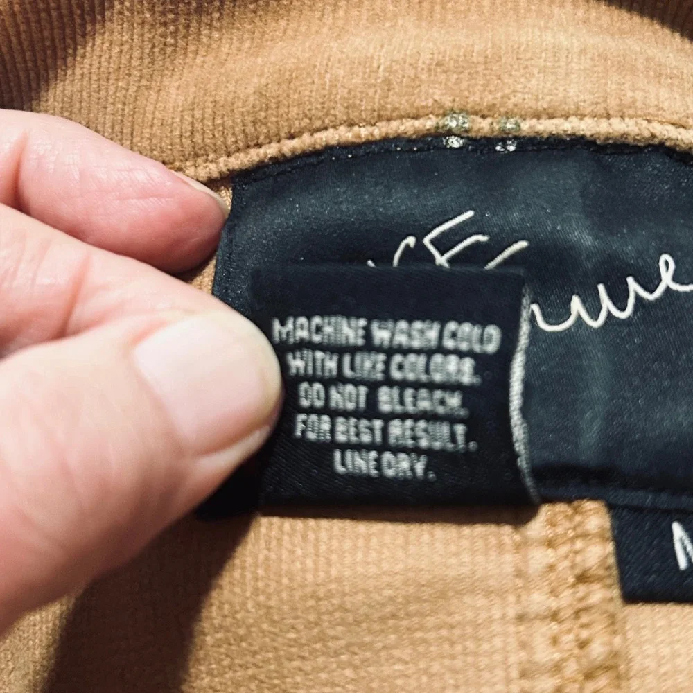 BKE Outerwear Brown Corduroy Ruffle Trim Blazer Jacket Womens Medium RN 107829 - Picture 8 of 8